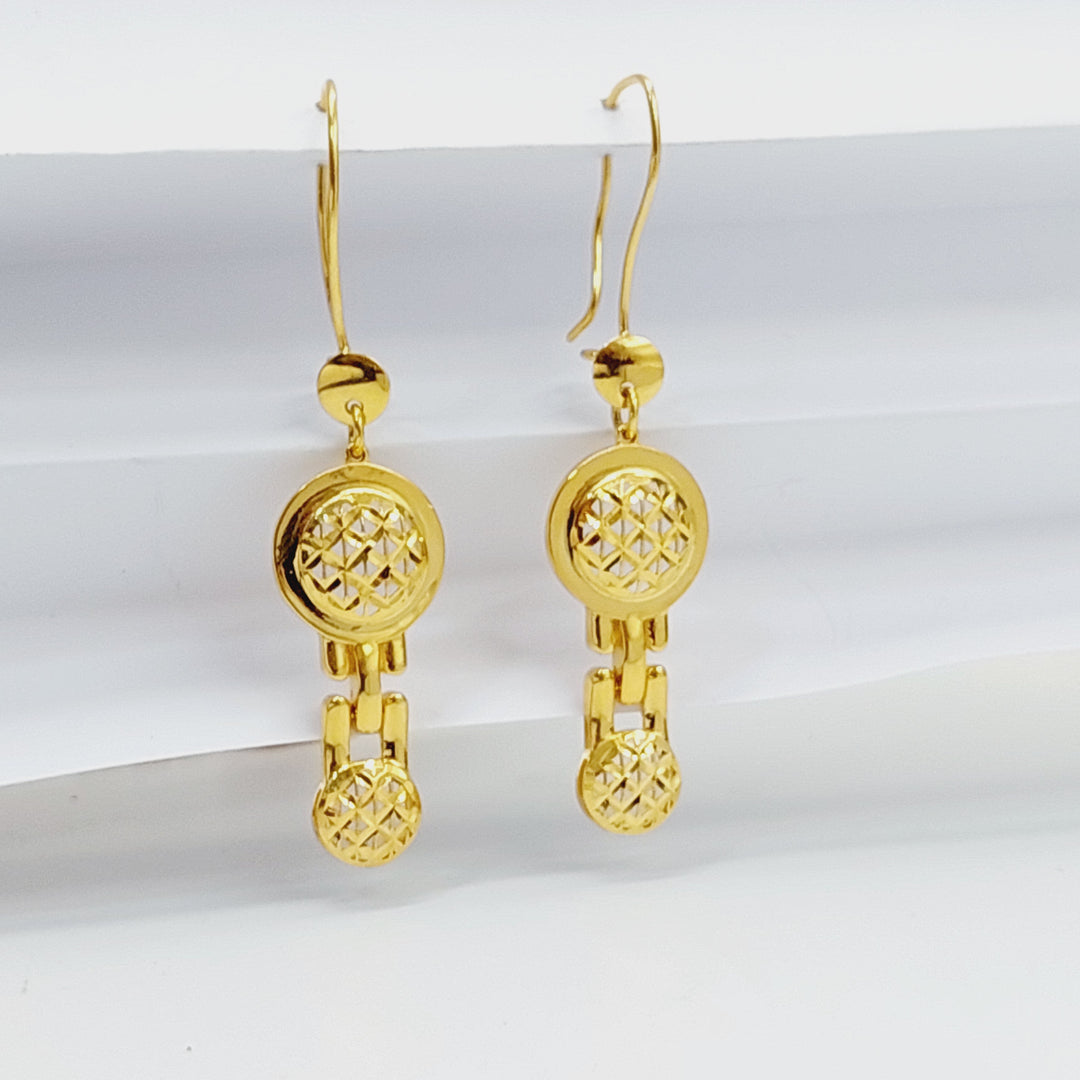 21K Gold Deluxe Shankle Earrings by Saeed Jewelry - Image 4