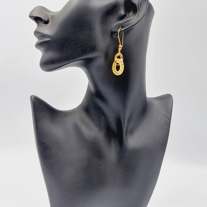 21K Gold Deluxe Shankle Earrings by Saeed Jewelry - Image 4