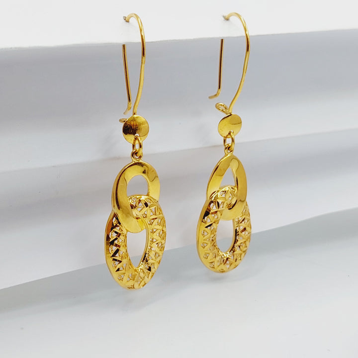 21K Gold Deluxe Shankle Earrings by Saeed Jewelry - Image 1