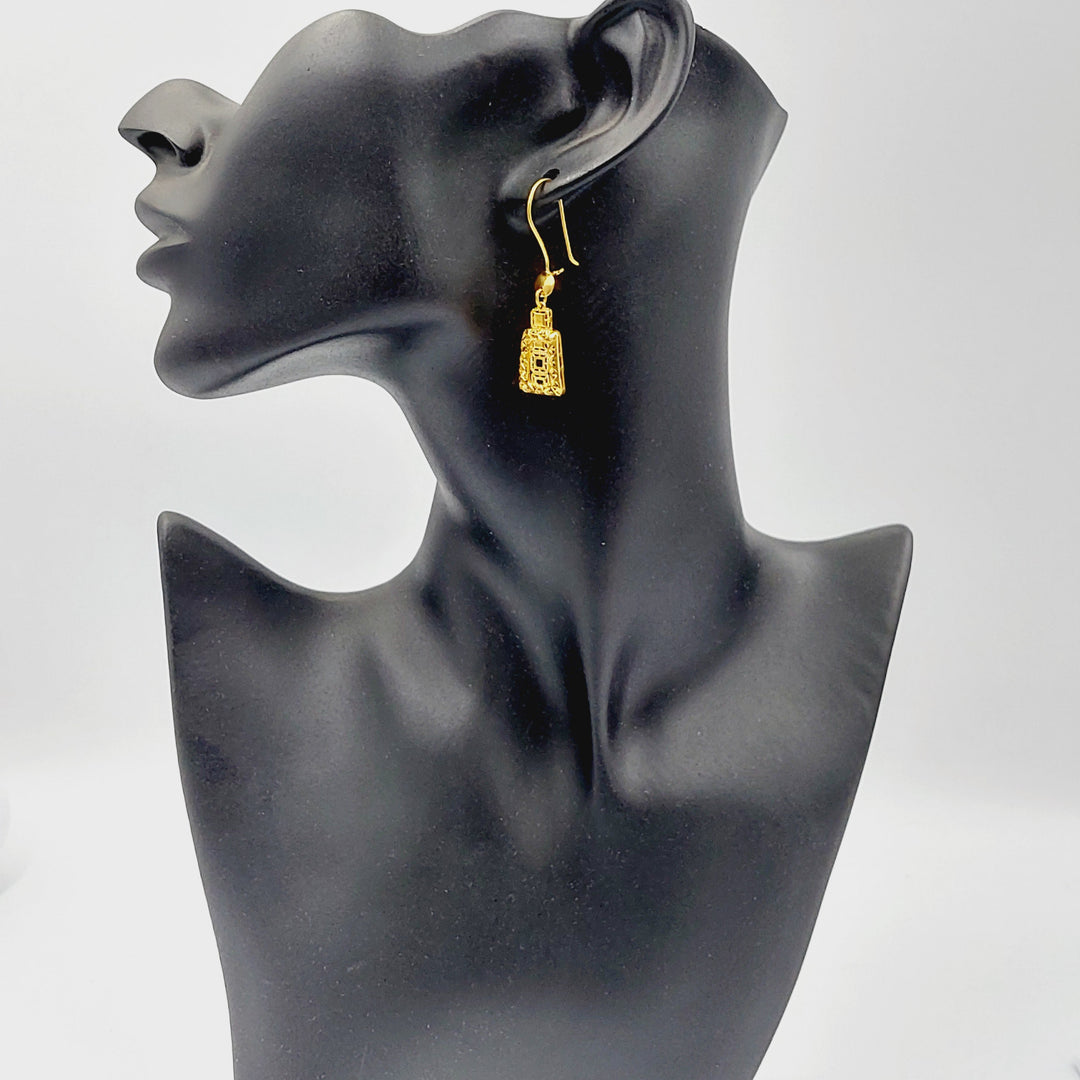 21K Gold Deluxe Shankle Earrings by Saeed Jewelry - Image 4