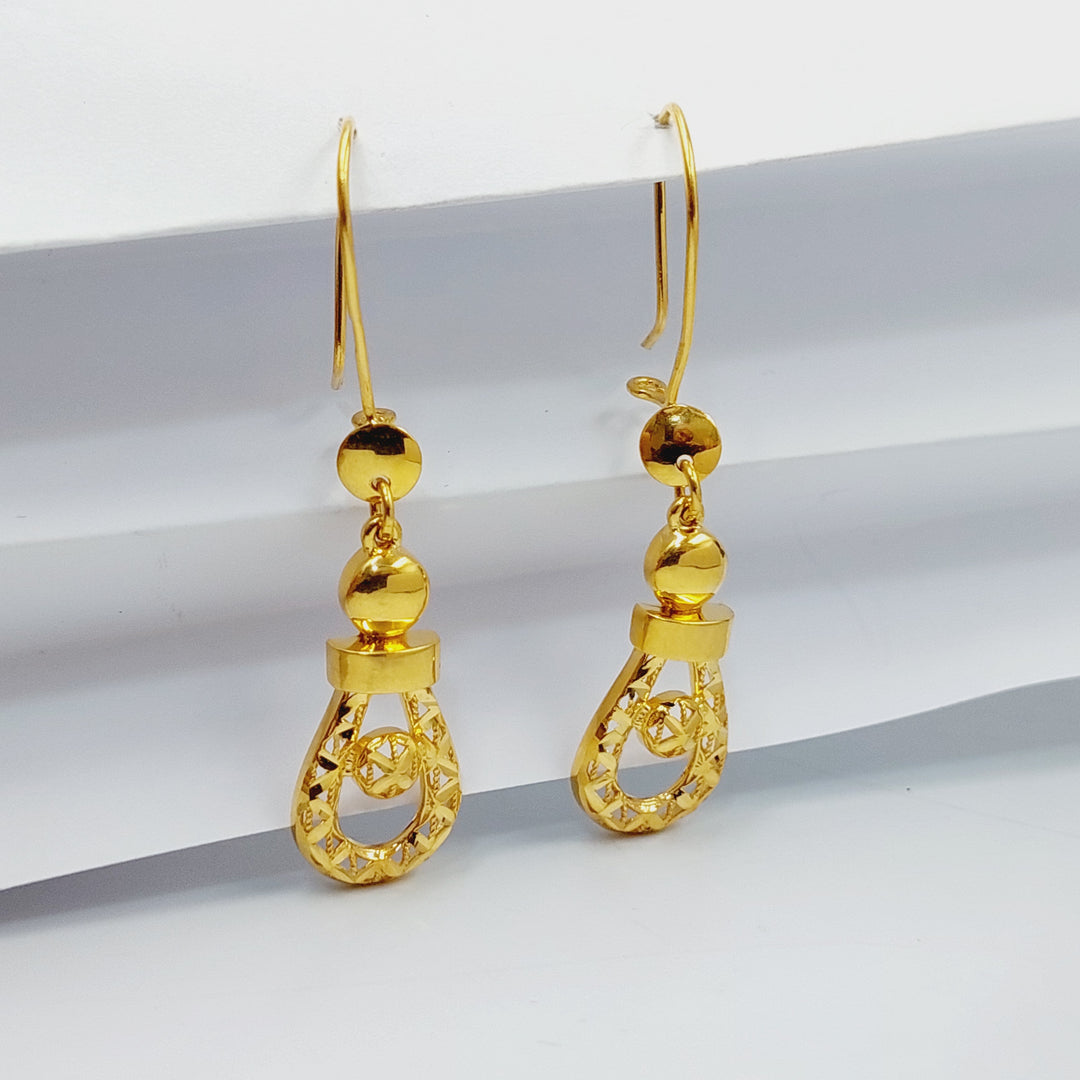 21K Gold Deluxe Shankle Earrings by Saeed Jewelry - Image 2