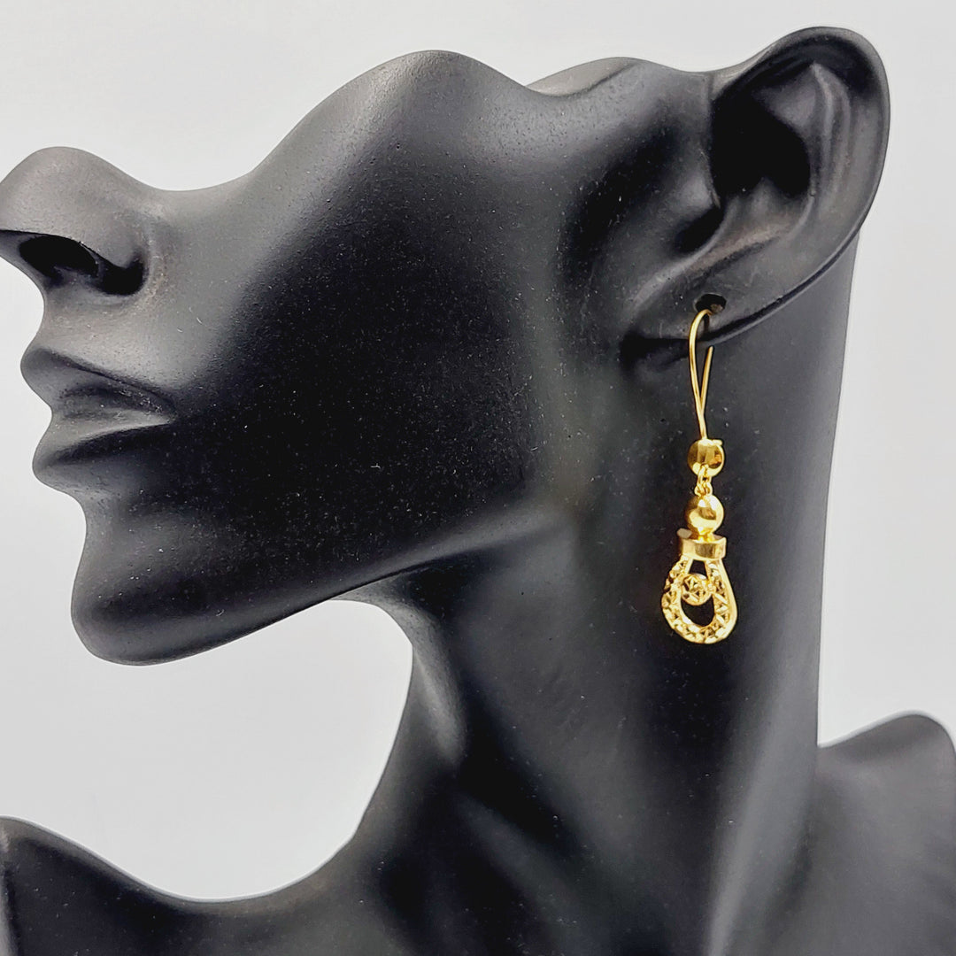 21K Gold Deluxe Shankle Earrings by Saeed Jewelry - Image 3