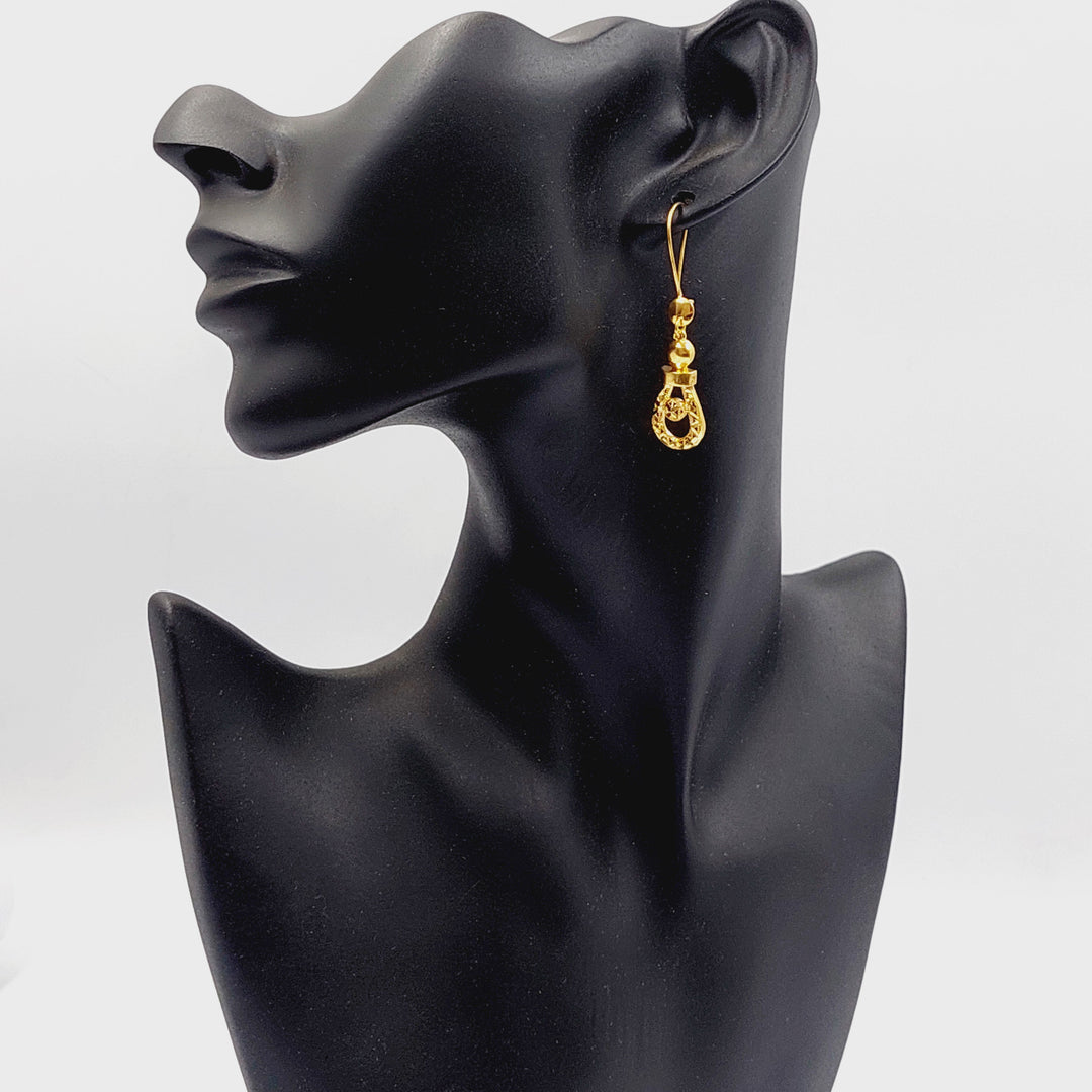 21K Gold Deluxe Shankle Earrings by Saeed Jewelry - Image 4