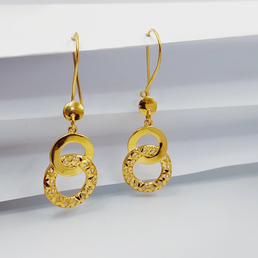 21K Gold Deluxe Shankle Earrings by Saeed Jewelry - Image 2