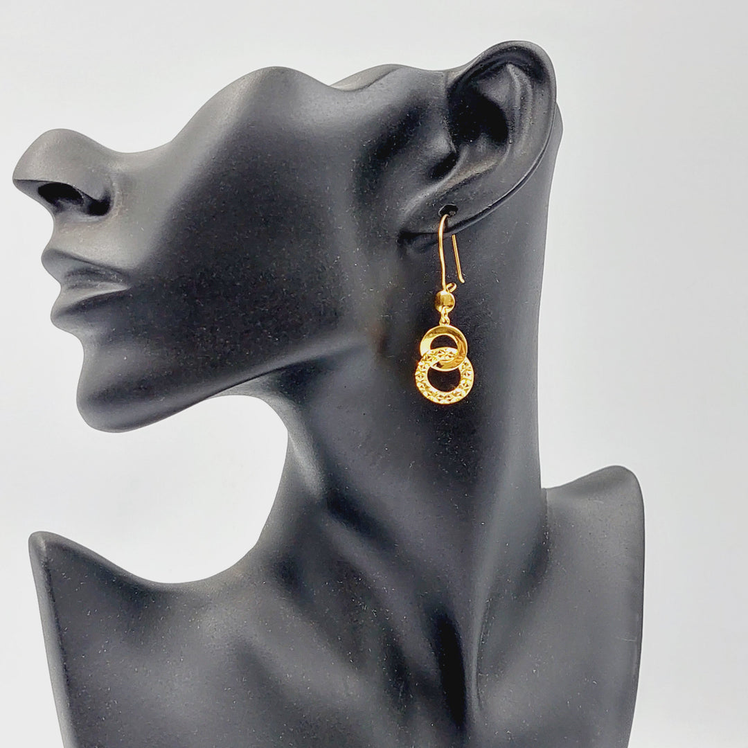 21K Gold Deluxe Shankle Earrings by Saeed Jewelry - Image 3