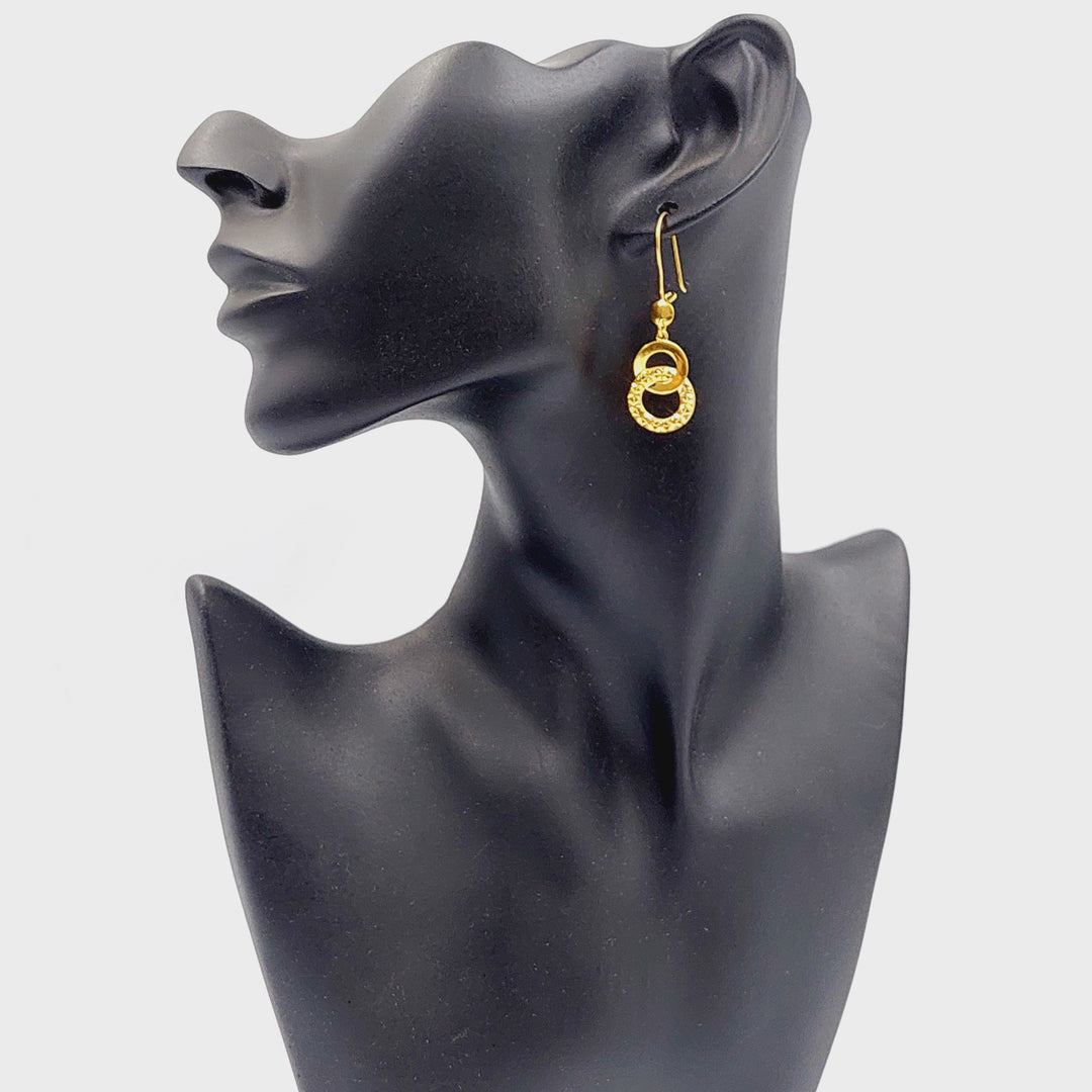 21K Gold Deluxe Shankle Earrings by Saeed Jewelry - Image 4