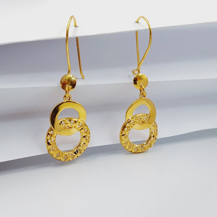 21K Gold Deluxe Shankle Earrings by Saeed Jewelry - Image 1