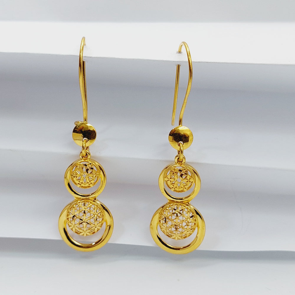 21K Gold Deluxe Shankle Earrings by Saeed Jewelry - Image 2