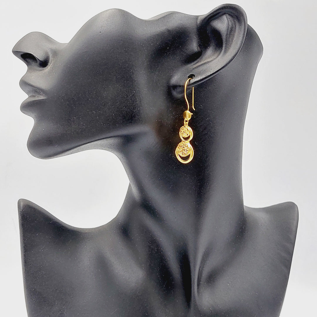 21K Gold Deluxe Shankle Earrings by Saeed Jewelry - Image 3