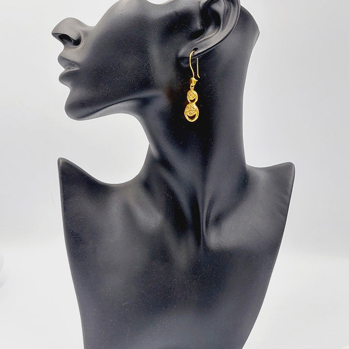 21K Gold Deluxe Shankle Earrings by Saeed Jewelry - Image 4