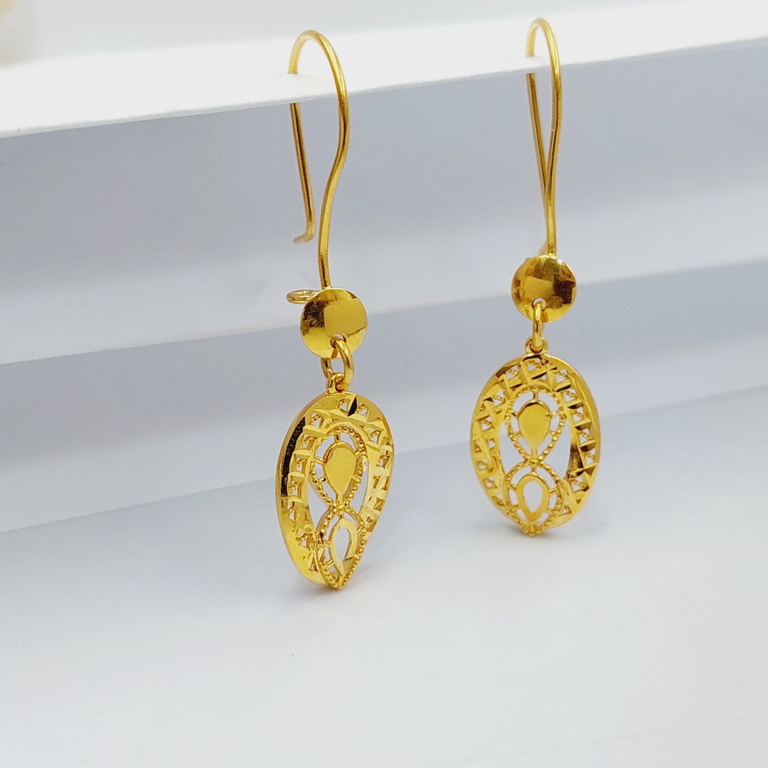 21K Gold Deluxe Shankle Earrings by Saeed Jewelry - Image 4