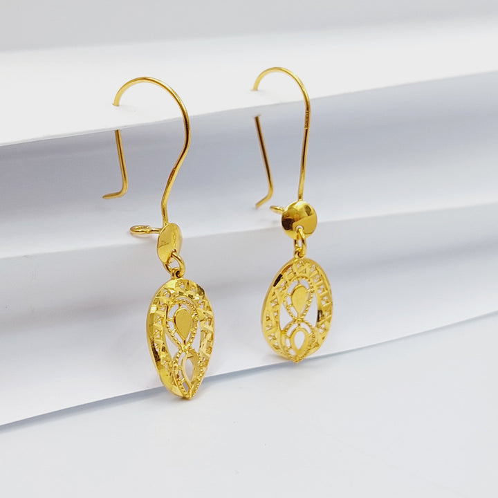 21K Gold Deluxe Shankle Earrings by Saeed Jewelry - Image 1