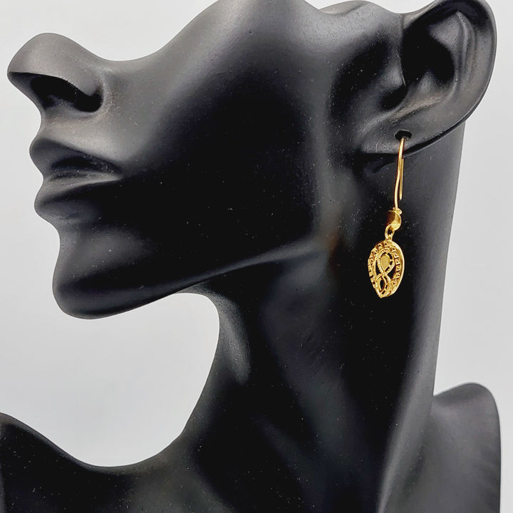 21K Gold Deluxe Shankle Earrings by Saeed Jewelry - Image 2