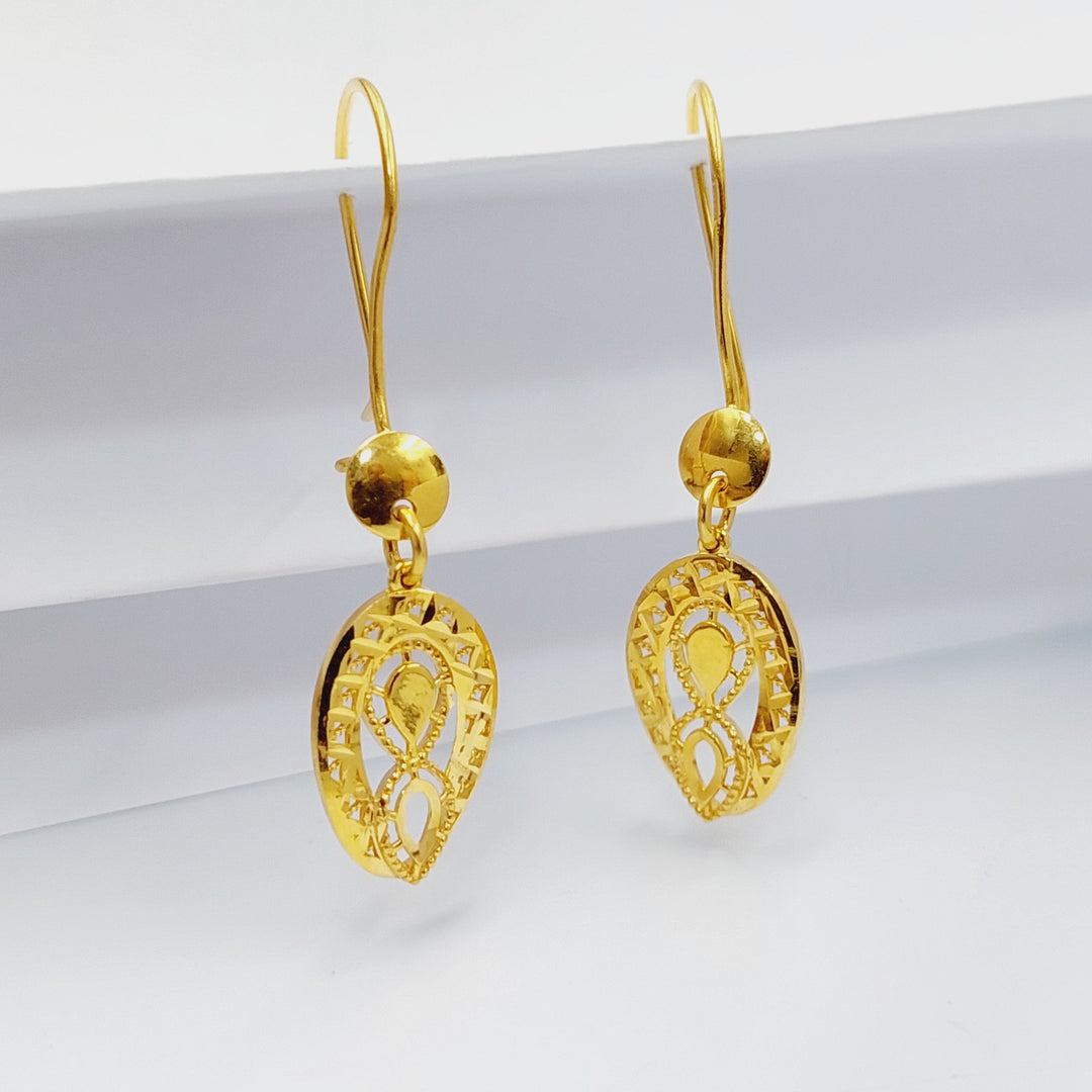 21K Gold Deluxe Shankle Earrings by Saeed Jewelry - Image 1