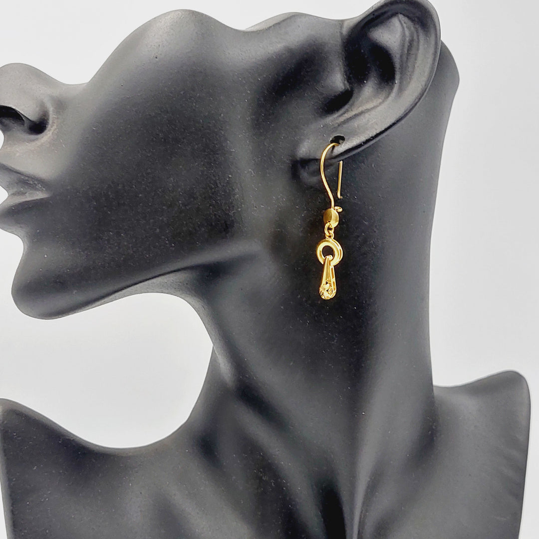 21K Gold Deluxe Shankle Earrings by Saeed Jewelry - Image 3