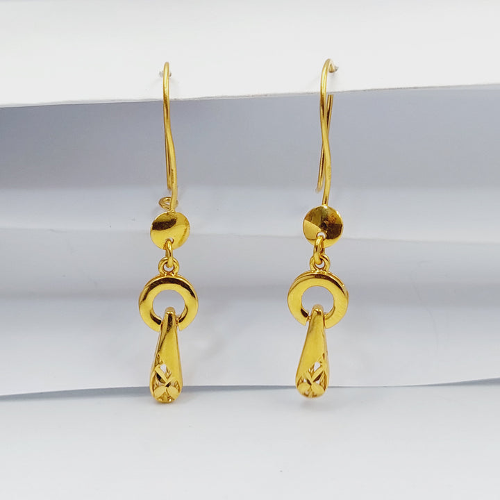 21K Gold Deluxe Shankle Earrings by Saeed Jewelry - Image 1