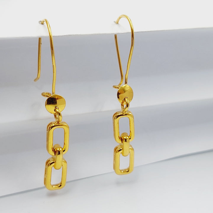 21K Gold Deluxe Shankle Earrings by Saeed Jewelry - Image 3