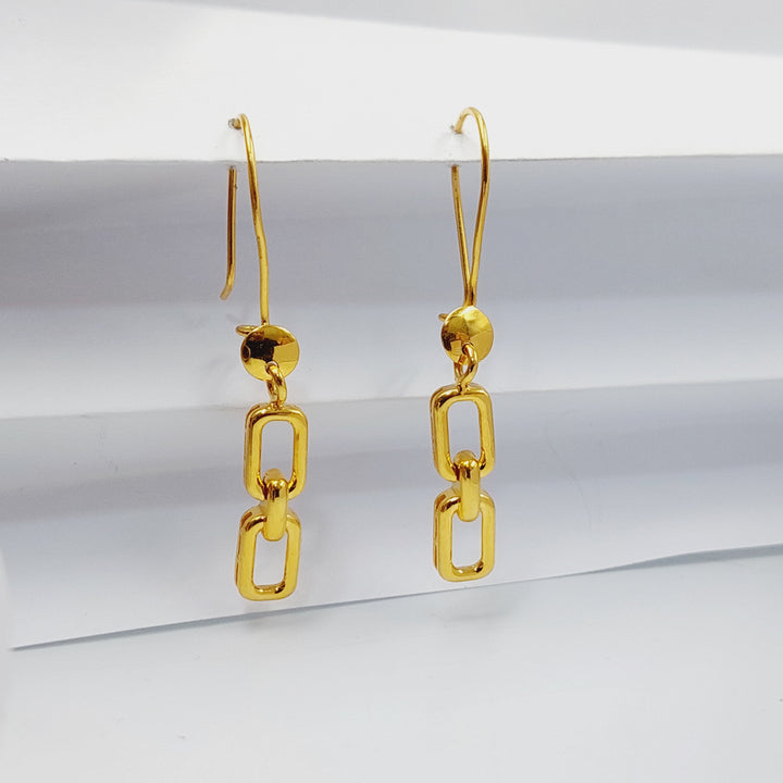 21K Gold Deluxe Shankle Earrings by Saeed Jewelry - Image 1