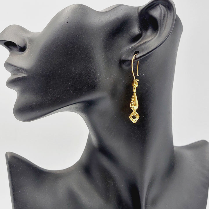 21K Gold Deluxe Shankle Earrings by Saeed Jewelry - Image 2