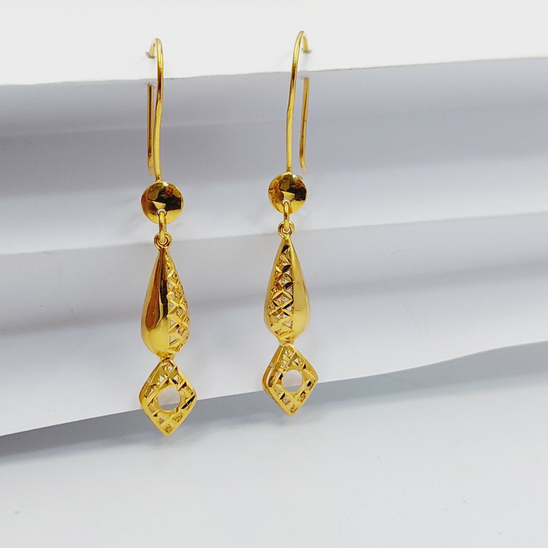 21K Gold Deluxe Shankle Earrings by Saeed Jewelry - Image 4