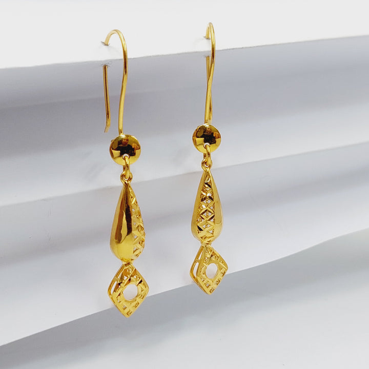 21K Gold Deluxe Shankle Earrings by Saeed Jewelry - Image 1