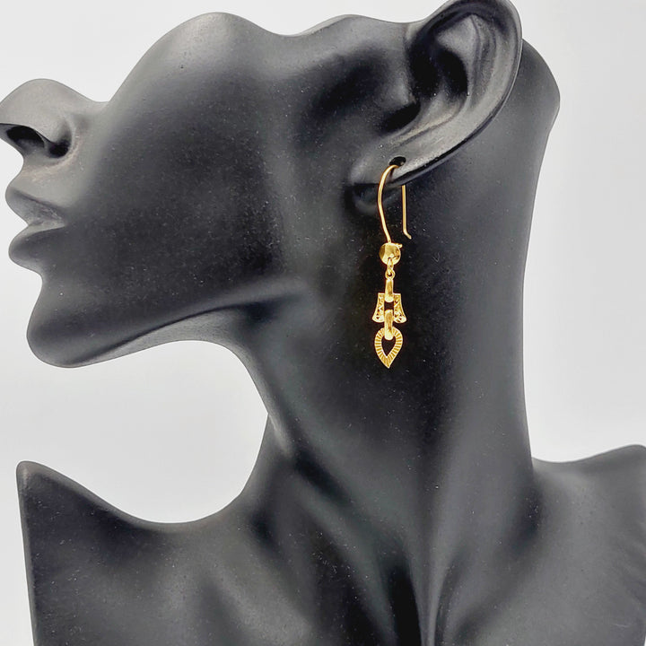 21K Gold Deluxe Shankle Earrings by Saeed Jewelry - Image 3