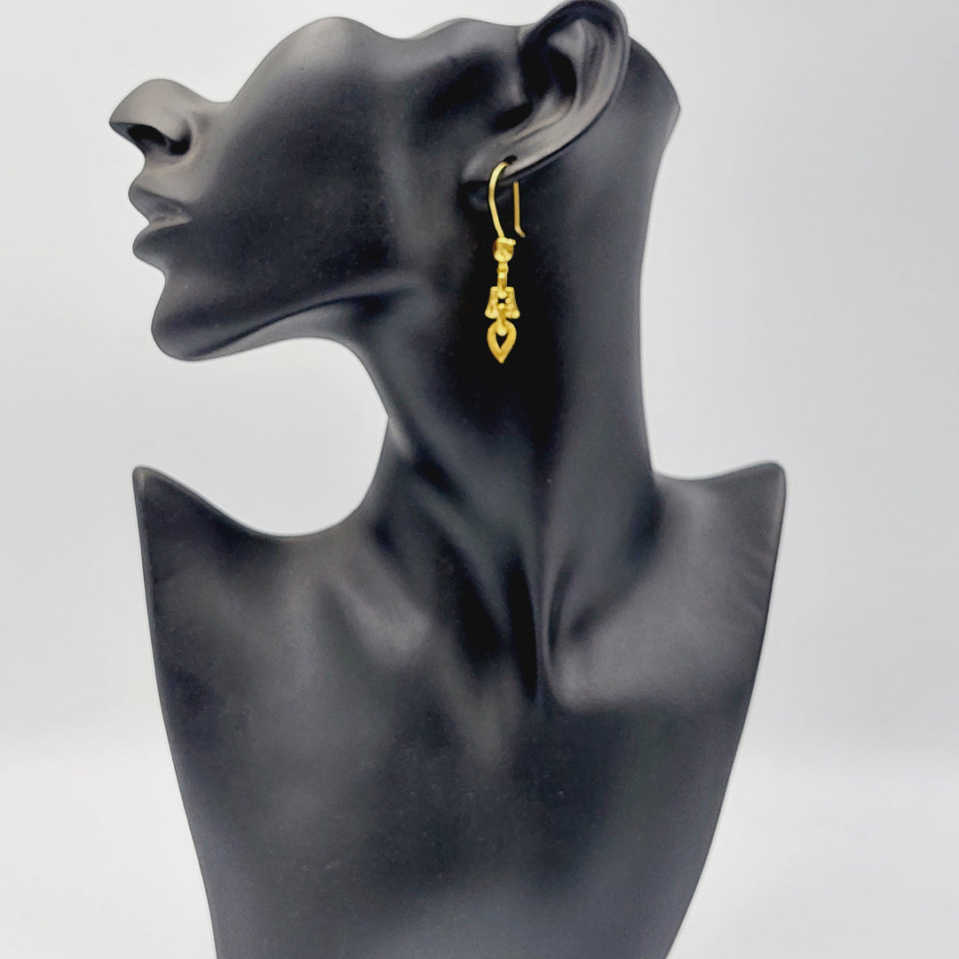 21K Gold Deluxe Shankle Earrings by Saeed Jewelry - Image 4