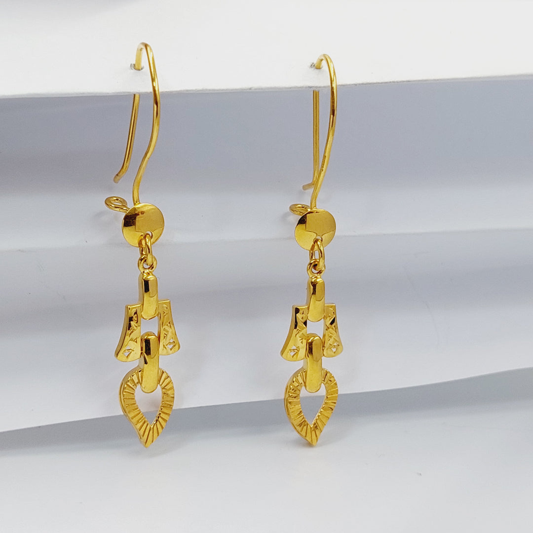 21K Gold Deluxe Shankle Earrings by Saeed Jewelry - Image 1