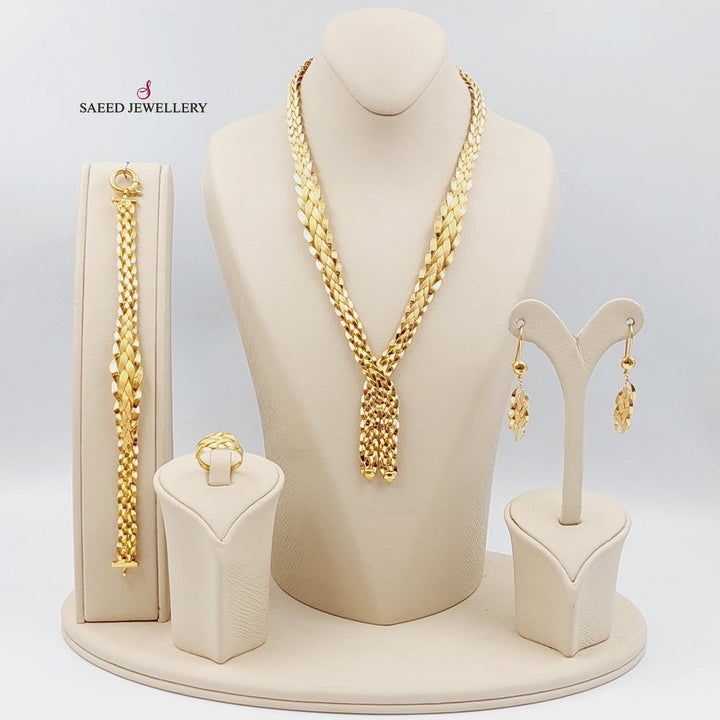 21K Gold Four Pieces Taft Set by Saeed Jewelry - Image 1