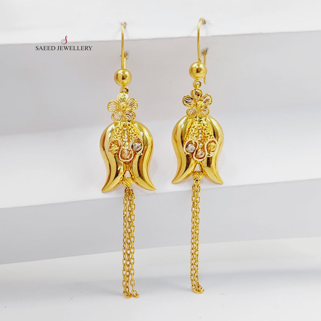 21K Gold Deluxe Turkish Earrings by Saeed Jewelry - Image 1