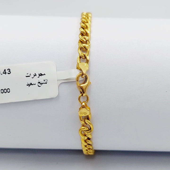 21K Gold Double Face Cuban Links Bracelet by Saeed Jewelry - Image 4