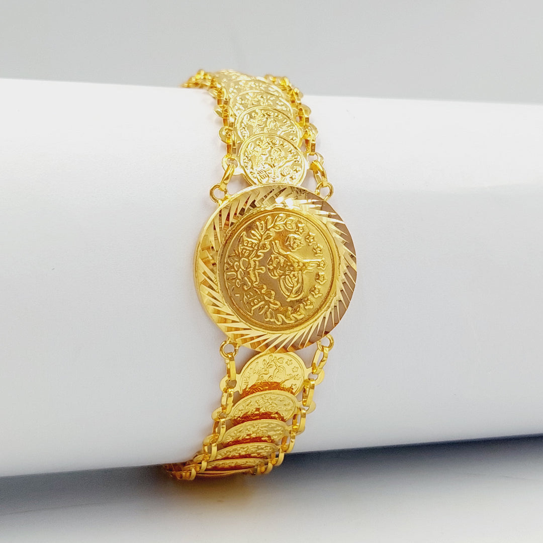 21K Gold Eighths Bracelet by Saeed Jewelry - Image 3