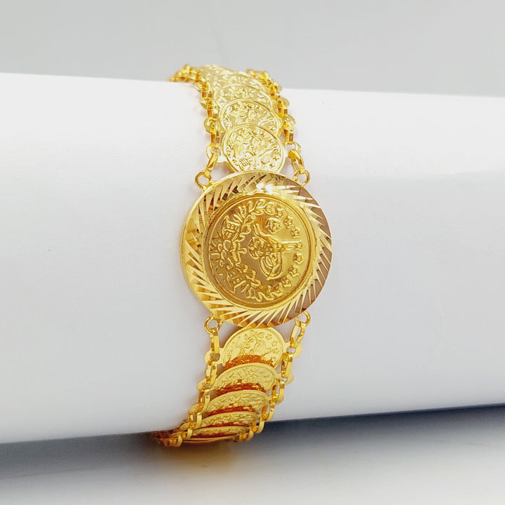 21K Gold Eighths Bracelet by Saeed Jewelry - Image 3