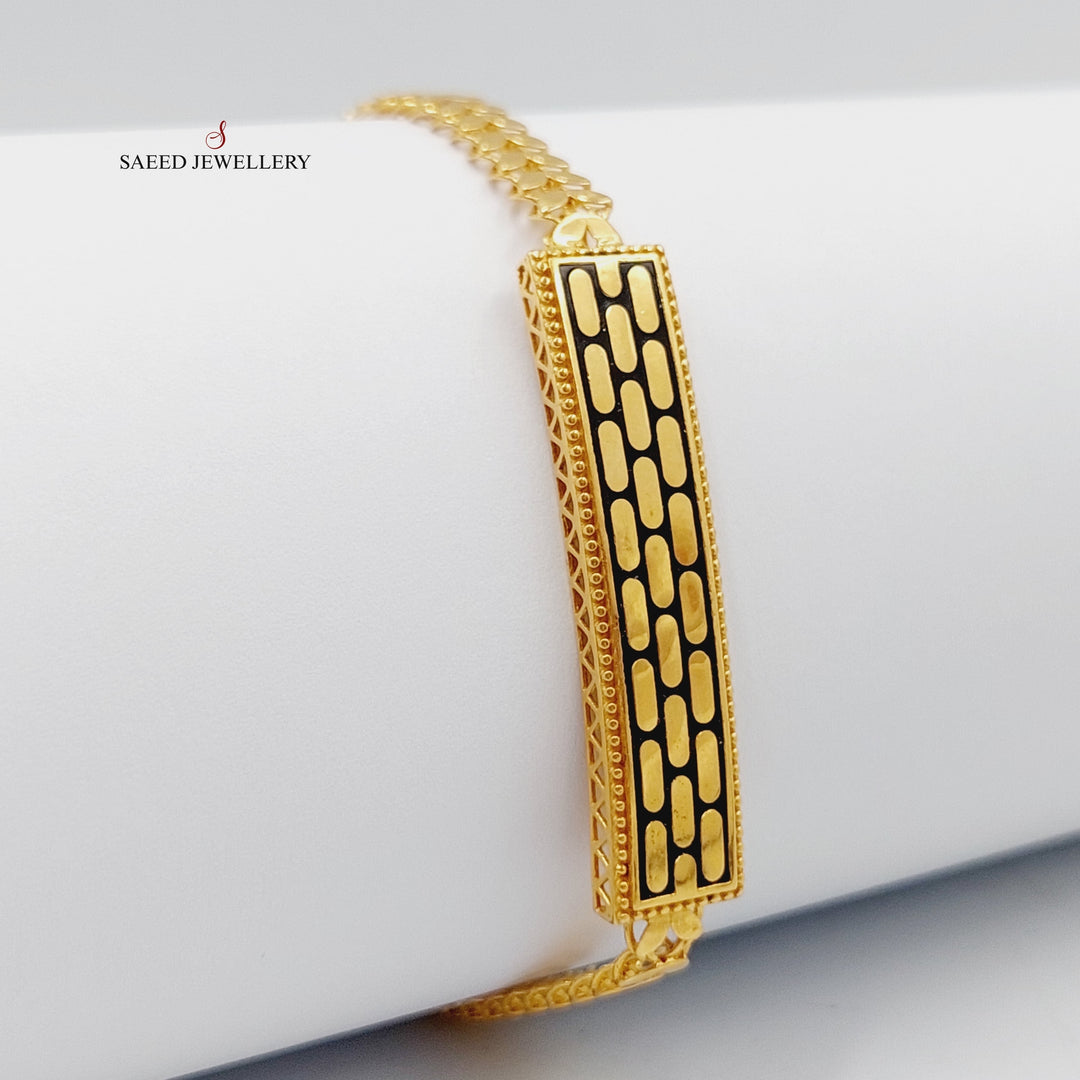 21K Gold Enameled Bar Bracelet by Saeed Jewelry - Image 1