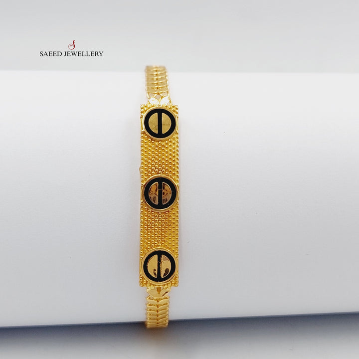 21K Gold Enameled Bar Bracelet by Saeed Jewelry - Image 3