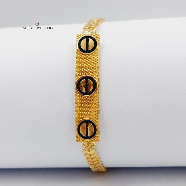 21K Gold Enameled Bar Bracelet by Saeed Jewelry - Image 4