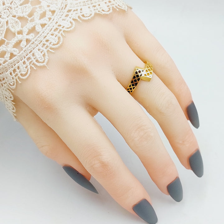 21K Gold Enameled Belt Ring by Saeed Jewelry - Image 8