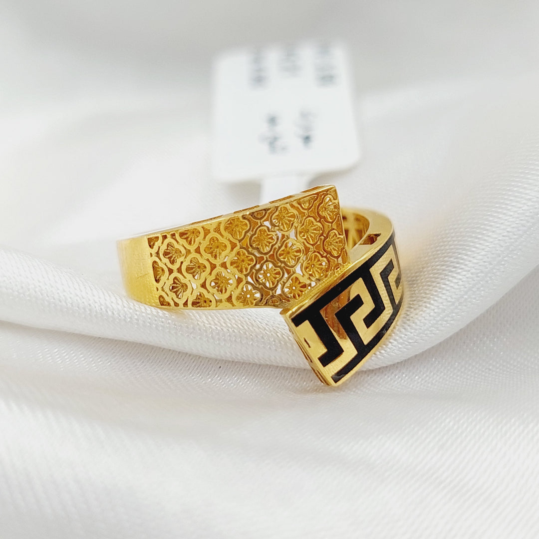 21K Gold Enameled Belt Ring by Saeed Jewelry - Image 1