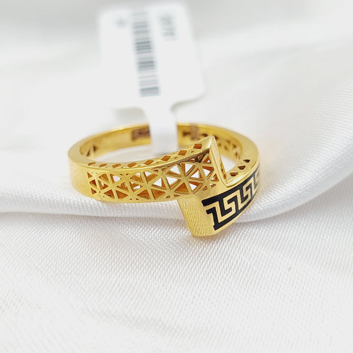 21K Gold Enameled Belt Ring by Saeed Jewelry - Image 2