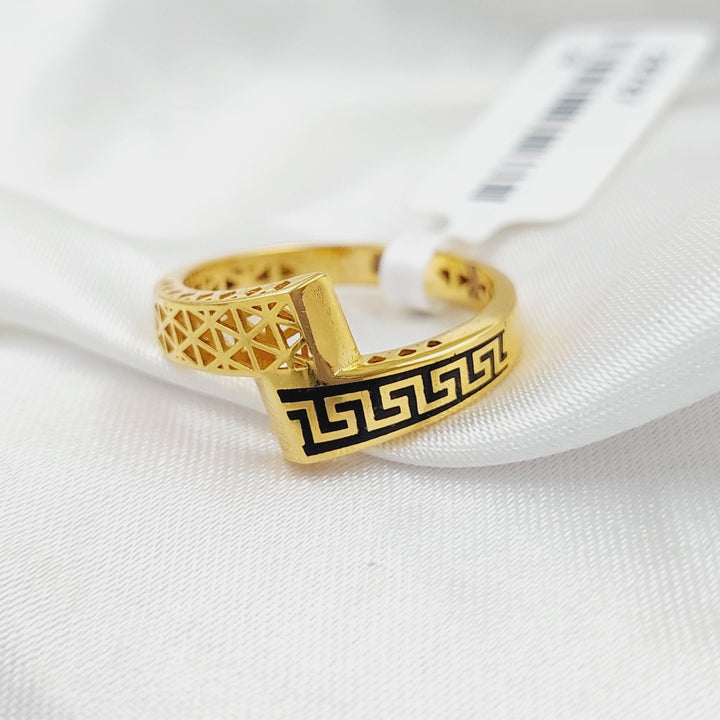 21K Gold Enameled Belt Ring by Saeed Jewelry - Image 3