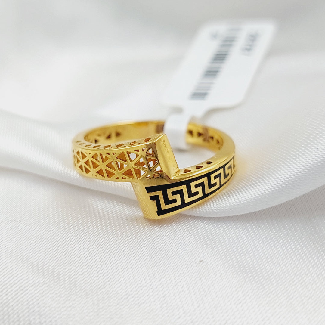 21K Gold Enameled Belt Ring by Saeed Jewelry - Image 5