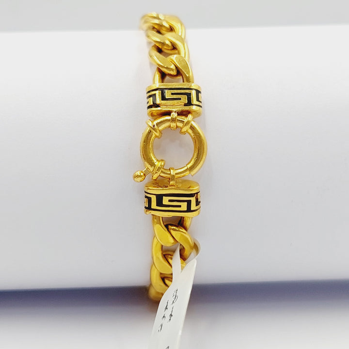 21K Gold Enameled Cuban Links Bracelet by Saeed Jewelry - Image 1