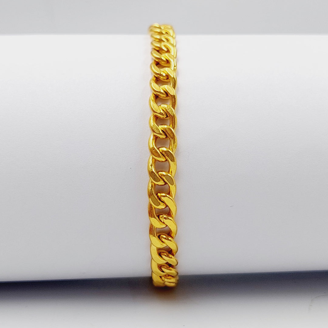 21K Gold Enameled Cuban Links Bracelet by Saeed Jewelry - Image 2