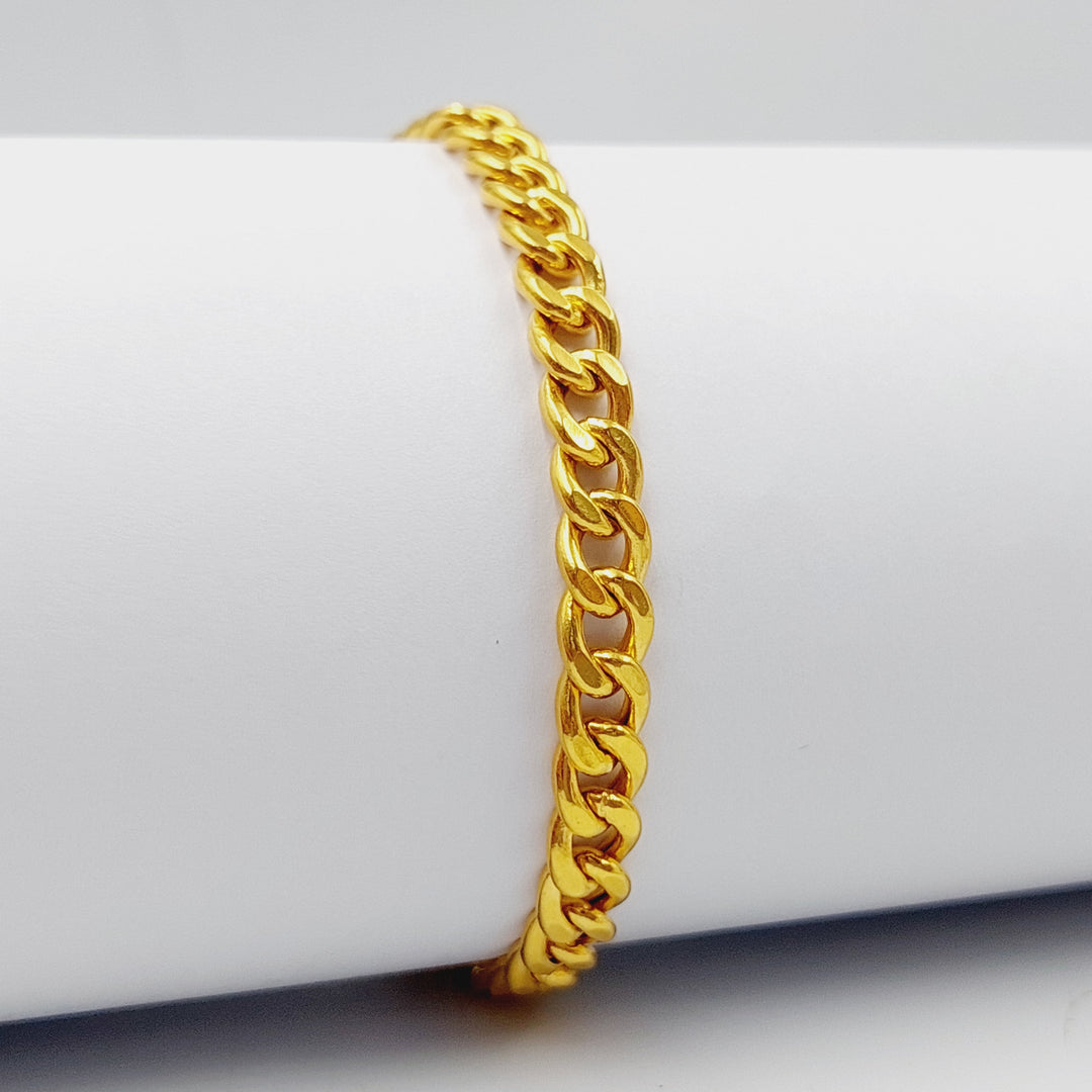 21K Gold Enameled Cuban Links Bracelet by Saeed Jewelry - Image 3