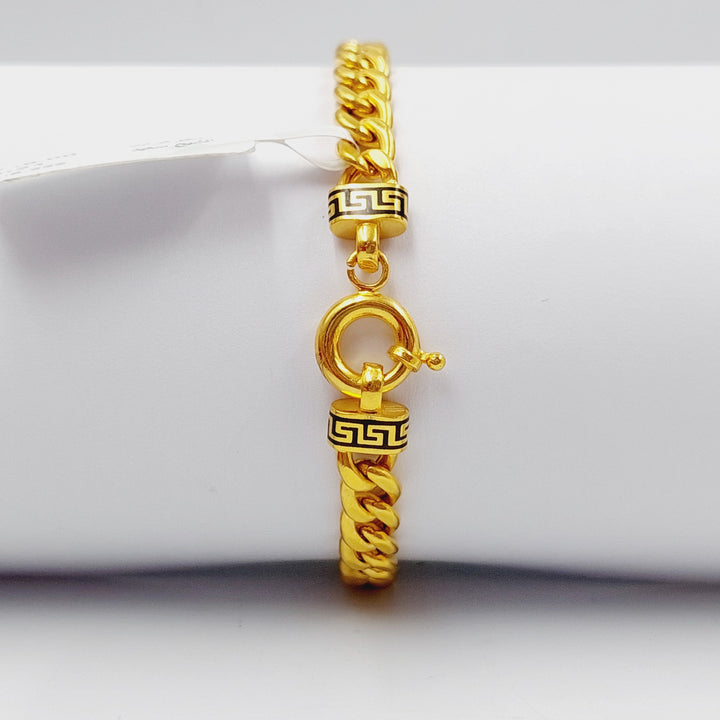 21K Gold Enameled Cuban Links Bracelet by Saeed Jewelry - Image 1