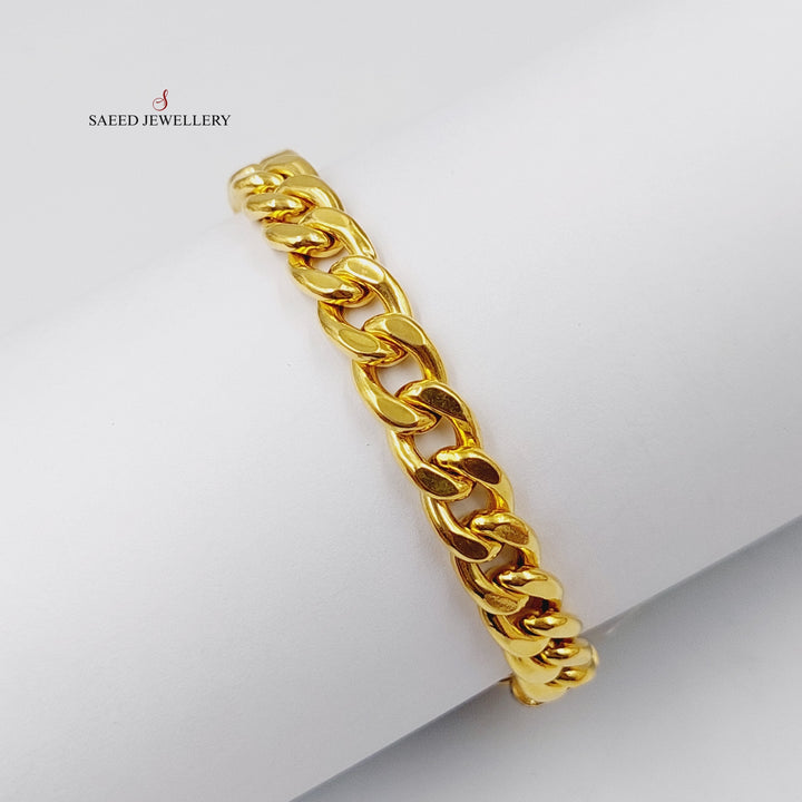 21K Gold Enameled Cuban Links Bracelet by Saeed Jewelry - Image 3