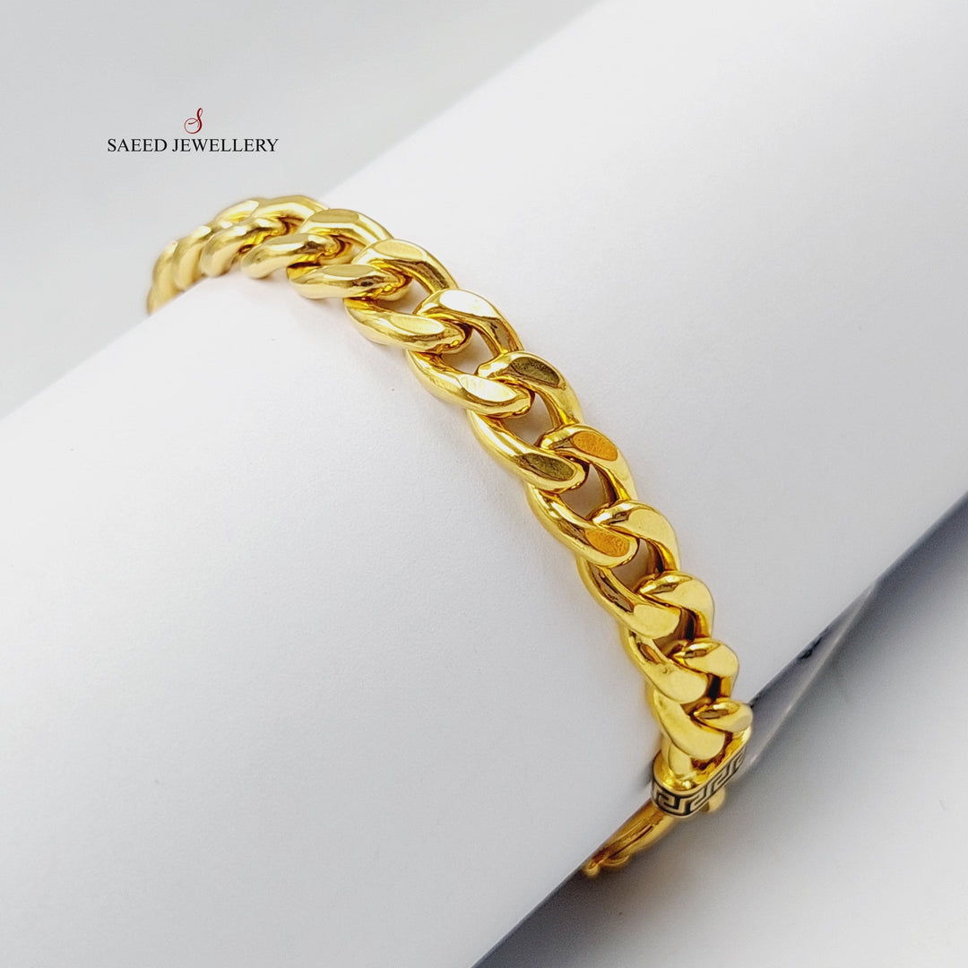 21K Gold Enameled Cuban Links Bracelet by Saeed Jewelry - Image 4