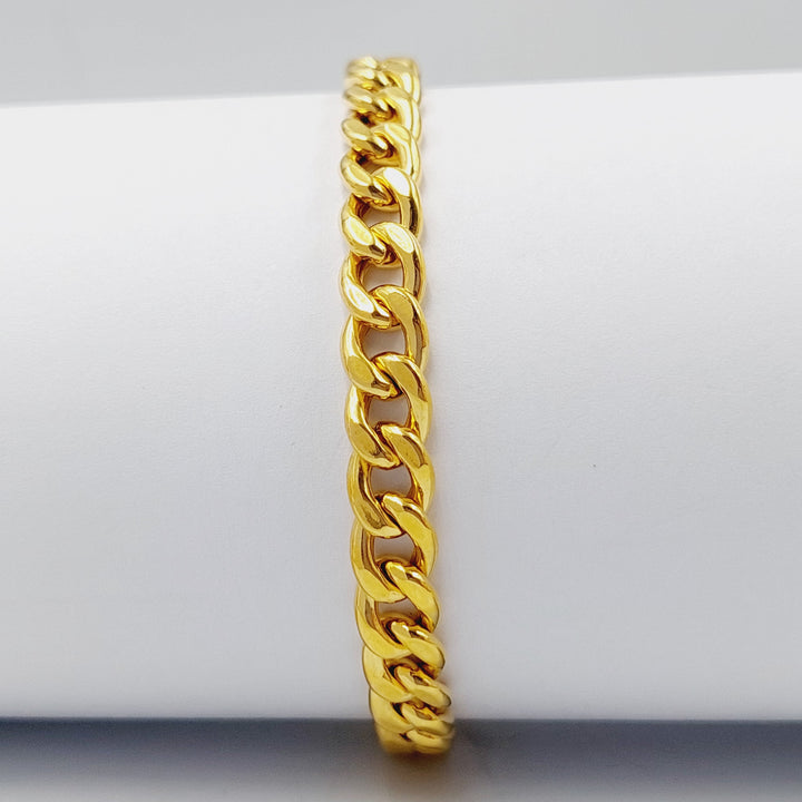 21K Gold Enameled Cuban Links Bracelet by Saeed Jewelry - Image 4