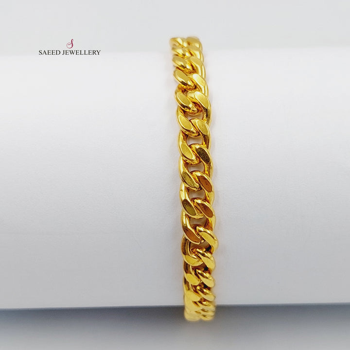 21K Gold Enameled Cuban Links Bracelet by Saeed Jewelry - Image 1