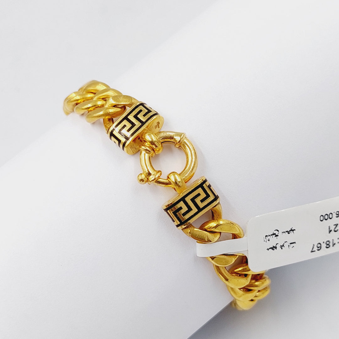 21K Gold Enameled Cuban Links Bracelet by Saeed Jewelry - Image 1